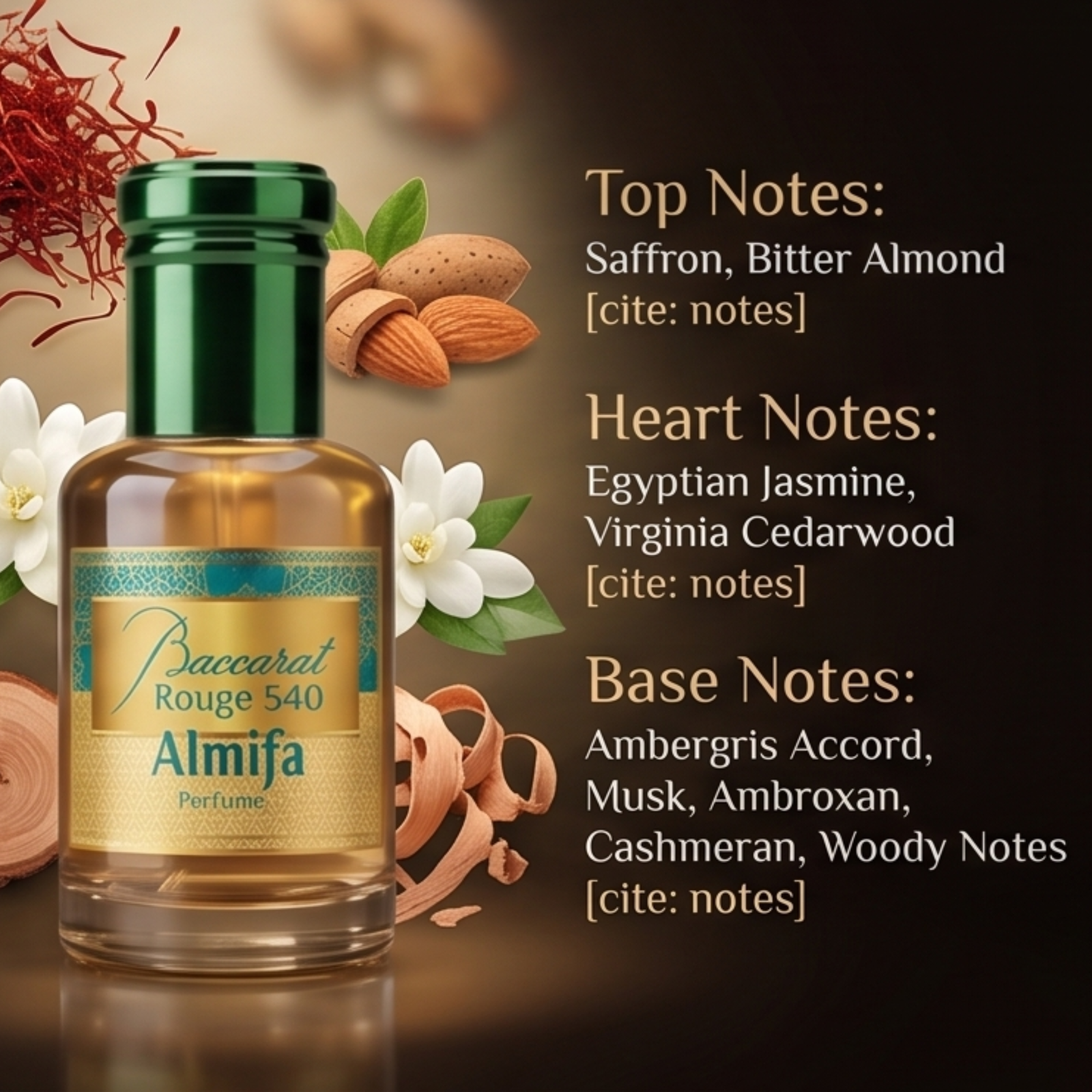 Almifa Baccarat Rouge 540 Attar (6ml) | Inspired by Baccarat Rouge 540 | Premium Non-Alcoholic Long Lasting Unisex Attar