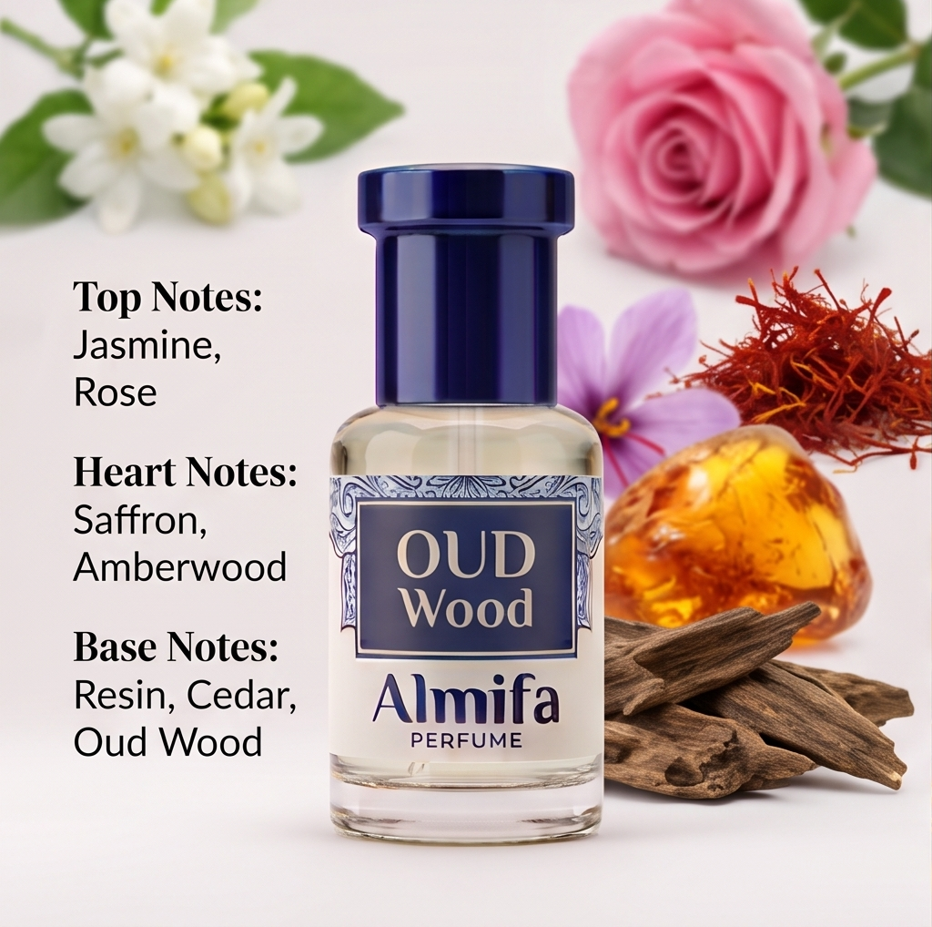 Almifa Oud Wood Attar (6ml) | Inspired by Oud Wood | Premium Non-Alcoholic Oud Attar | Long Lasting Unisex Fragrance