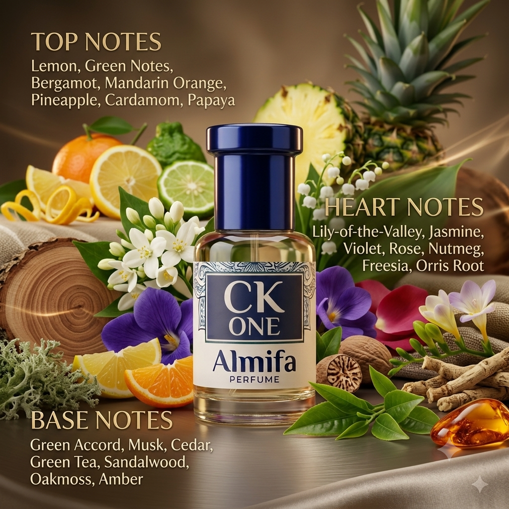 Almifa CK One Attar (6ml) | Premium Non-Alcoholic Attar | Long Lasting Fresh Citrus Unisex Fragrance