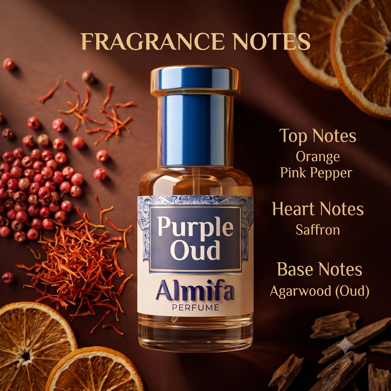 Almifa Purple Oud Attar (6ml) | Premium Non-Alcoholic Attar | Long Lasting Oud Fragrance for Men & Women