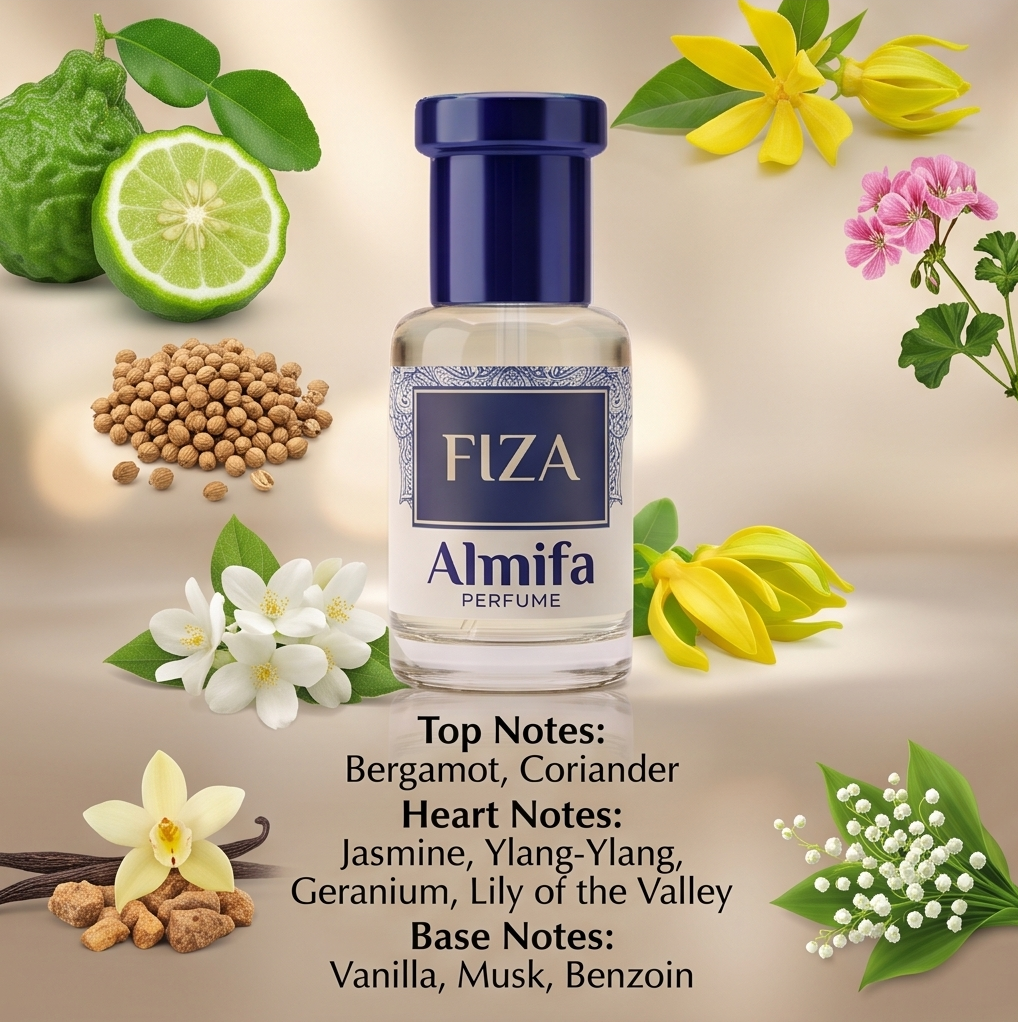 Almifa Fiza Attar (6ml) | Premium Non-Alcoholic Attar | Long Lasting Oriental Floral Fragrance for Women
