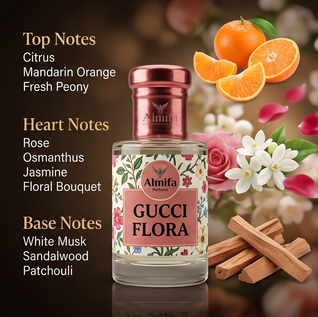 Almifa GC Flora Attar (6ml) | Premium Non-Alcoholic Floral Attar | Long Lasting Women's Fragrance
