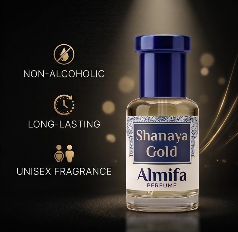 Almifa Shanaya Gold Attar (6ml) | Premium Non-Alcoholic Attar | Long Lasting Luxury Floral Fragrance for Women